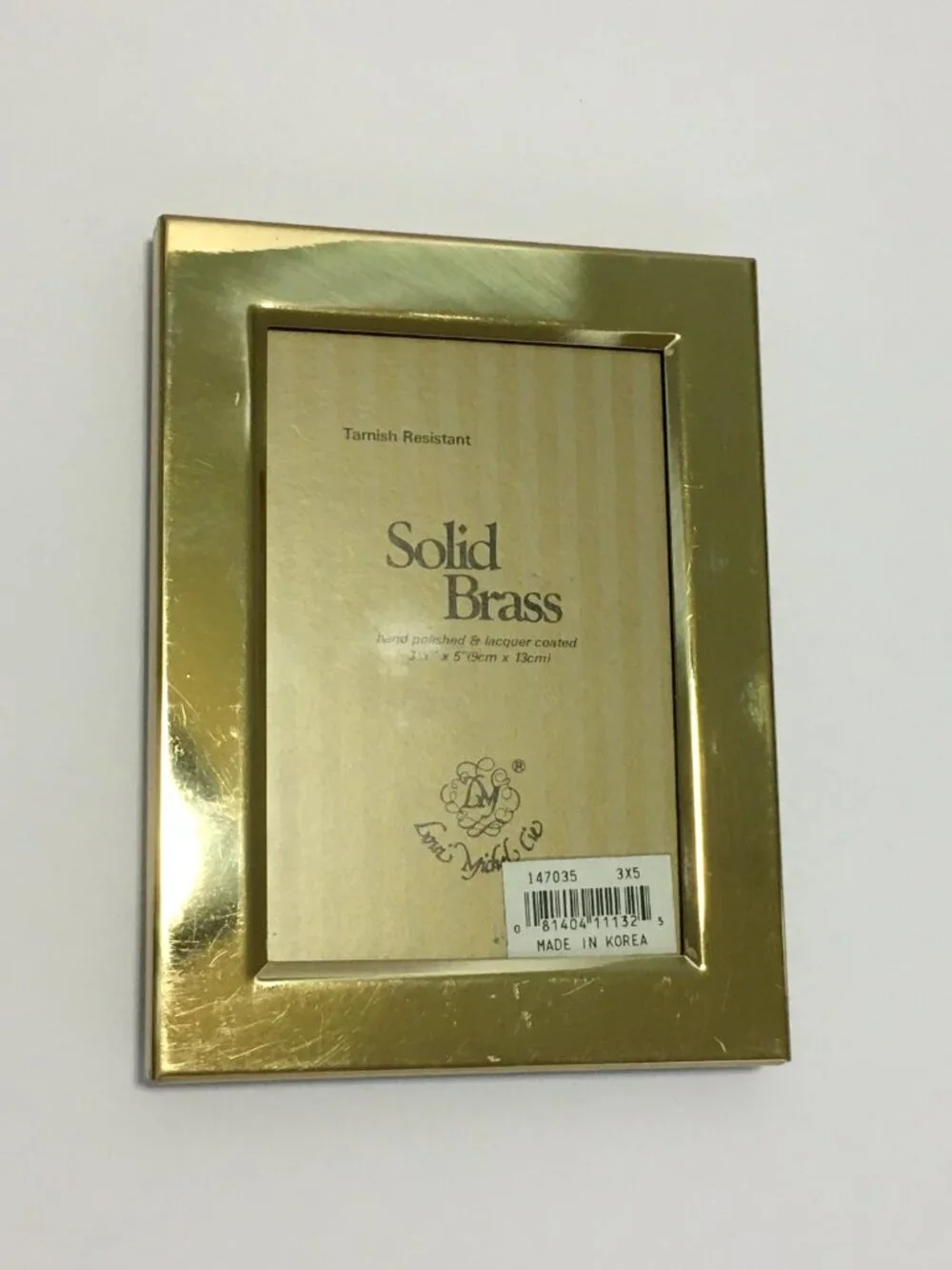 Vintage Solid Brass Picture Frame Rectangular 4.5x6 Tabletop Stand